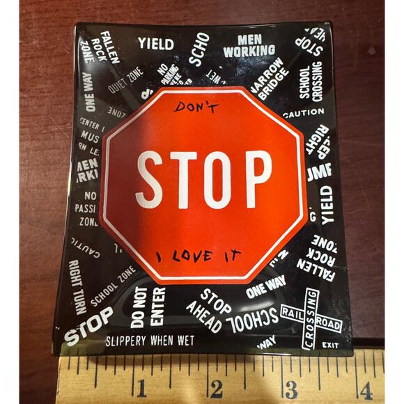 Vintage Houze Art Trinket Tray From 1960s Stop Sign Ashtray Point Marion, PA - Picture 5 of 6